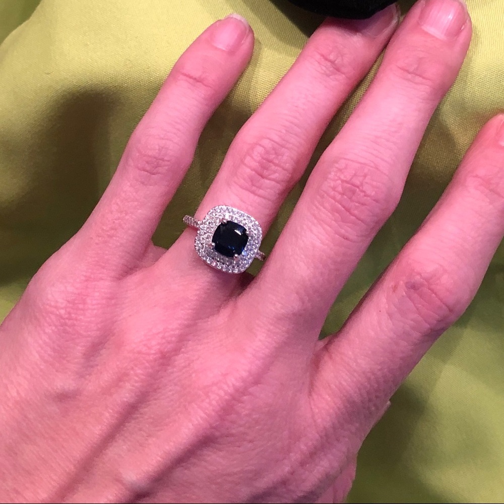 Simulated Sapphire Fashion Ring 925